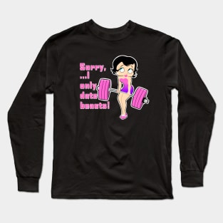 gym girl, fitness girl, weightlifting women, barbell girl Long Sleeve T-Shirt